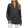 thumbnail image 2 of RXIRUCGD Mode Décontractée pour Femmes Sweat-Shirt à Manches Longues Col en V Confortable, Noir, Taille: TG, 2 of 9