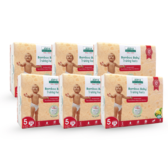 Aleva Naturals® Bamboo Baby Training Pants, Economy pack (Size 5) - 144 Count