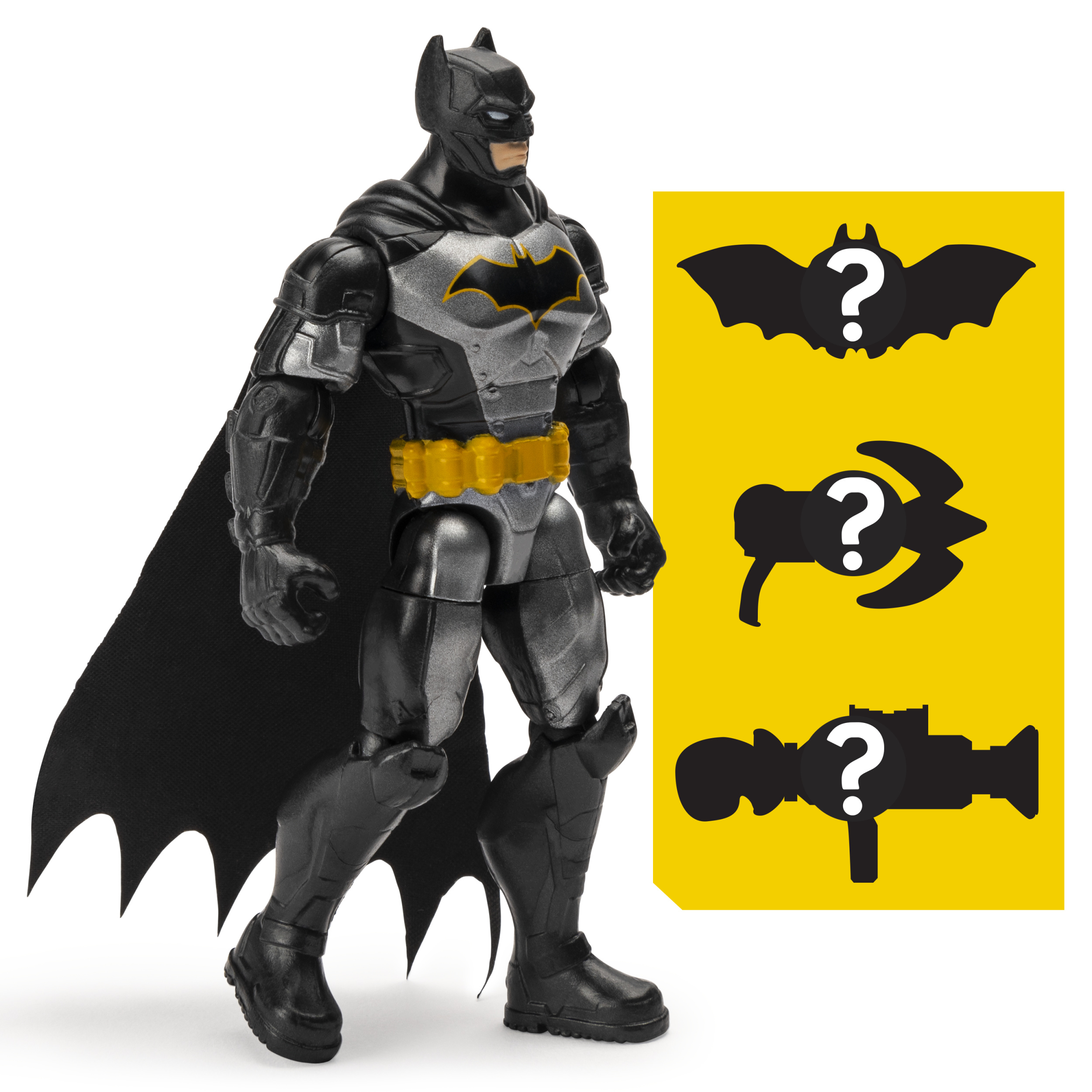 BATMAN, Figurine articulée BATMAN Renaissance tactique de 10 cm avec 3 accessoires mystère, Mission 2