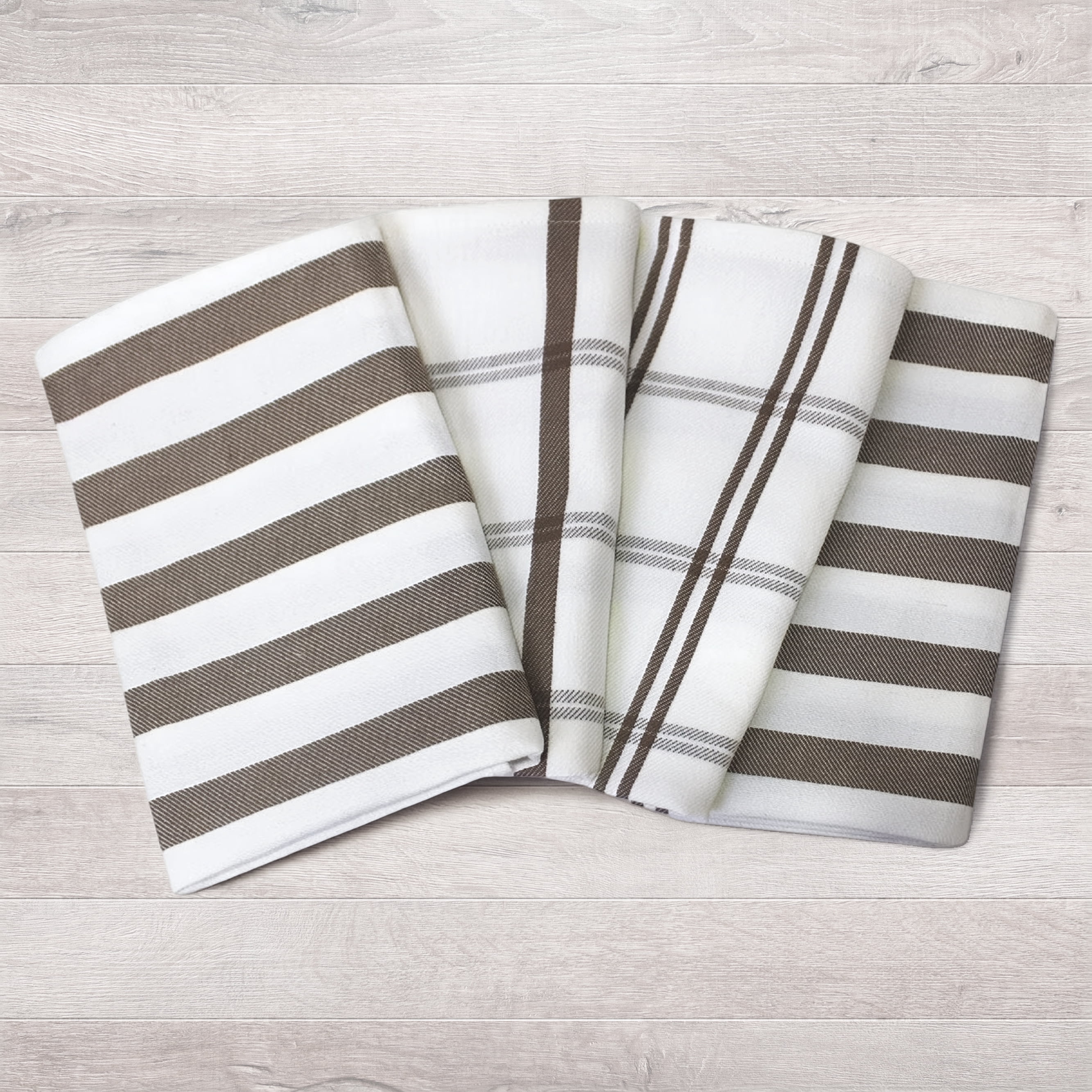 Lot de 4 torchons de cuisine Mainstays, 100 % coton, 40 x 70 cm, taupe