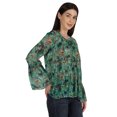thumbnail image 2 of Moomaya Printed Flared Full Sleeve Tops For Women Summer Casual Short Kurta-SW, 2 of 8