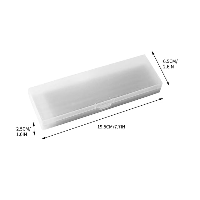 Plastic Pencil Box with Lid 7.67 in x 2.55 in x 0.98 in Translucent Frosted Design Stackable Student Stationery Storage Case