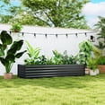 thumbnail image 2 of Outsunny 8x2.6x1.5ft Galvanized Raised Garden Bed, Open Bottom, Dark Grey, 2 of 9