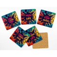 thumbnail image 2 of Inkdotpot Set of 6 Drink Coasters DecorativeNon,SlipCork Base4-inch Square PrintedCoastersEasy Clean- Music Quote, 2 of 8
