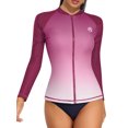 thumbnail image 1 of Rash Guard Shirt for Women Zip Front Long Sleeve Sun Protection Swimwear Tops, 1 of 6