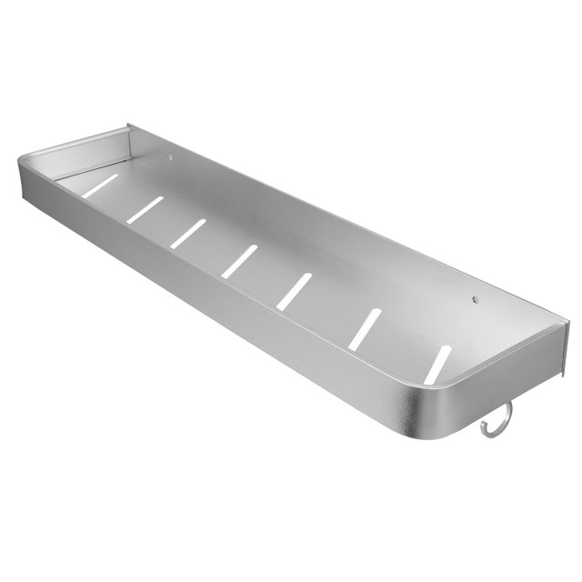 Shower Storage Shelf, Space-Saving Edges Strong And Durable Kitchen Bathroom Shelf, For Kitchens Bathrooms 50cm Commodity Shelf With Hooks