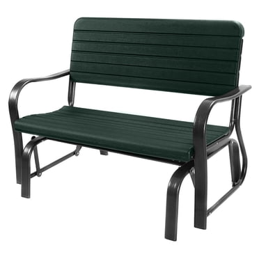 Costway Balançoire de Patio Extérieure, Berceuse de Porche, Banc à Glissière, Causeuse, Siège de Jardin, Acier
