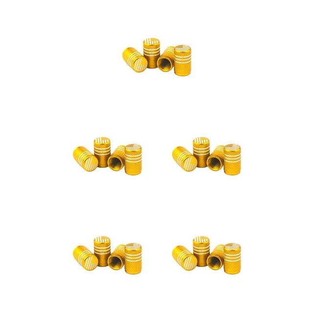 Redempat 4 Pieces Car Tire Valve Caps Flag Pattern Stem Cover Repair Parts for Bicycle Motorcycle Electric Bike Accessories Gold 5Set