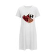 thumbnail image 1 of RXMEKW Oversized Short Sleeve Nightgown for Women with Chest Print in Polyester Spandex, 1 of 5