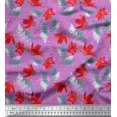 thumbnail image 1 of Soimoi Rayon Fabric Spruce Leaves & Lily Floral Decor Fabric Printed Yard 56 Inch Wide, 1 of 3