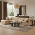 thumbnail image 2 of Meridian Furniture Indulge 129" Velvet L-Shaped Modular Sectional in Beige, 2 of 9