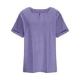 thumbnail image 5 of Timegard Plus Size Tops for Women V-Neck Short Sleeve Solid Color Comfy Basic Tee Casual Loose Tops, 5 of 5