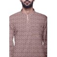 thumbnail image 3 of Atasi Kurta Décontractée Imprimée à Col Chinois Chemise Ethnique Kurta Courte pour Homme Tunique, 3 of 5