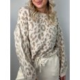 thumbnail image 4 of Honganda Pull Ample d'Automne pour Femmes Motif Léopard Manches Longues Tricot, 4 of 9