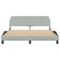 thumbnail image 2 of vidaXL Bed Frame with Headboard Light Grey 152x203 cm Velvet, 2 of 5