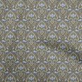 thumbnail image 1 of oneOone Velvet Dark Olive Green Fabric Asian Block Craft Projects Decor Fabric Printed By The Yard 58 Inch Wide, 1 of 4