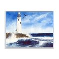 thumbnail image 1 of Designart Lighthouse On The Rocky Island With Seagulls FLOAT FRAME WALL ART, 1 of 4