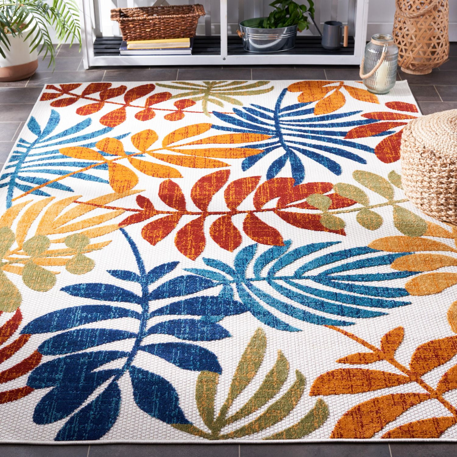 SAFAVIEH Cabana Elouise Floral Indoor/Outdoor Area Rug