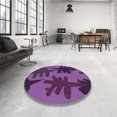 thumbnail image 4 of Ahgly Tapis d'Intérieur Lavable en Machine Carré Transitionnel Prune Velours Violet, 3 Pieds Carré, 4 of 7