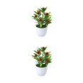 thumbnail image 2 of Ruiboury Add Touch Of Green To Living Space Artificial Plant Collection Home Decor Plastic Artificial Potted Plants False Plant Big Red Fruit 2Set, 2 of 6