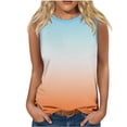 thumbnail image 1 of Plebaso Débardeurs 2025 pour Femmes Sans Manches à Col Rond T-Shirts Décontractés à Imprimé Dégradé Blouses d'Été T-Shirts, 1 of 4
