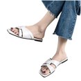 thumbnail image 4 of DPTALR Women's Flat-heeled Square Sandals One-line Breathable Slippers, 4 of 4
