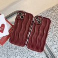 thumbnail image 2 of ORUYROP Designed for iPhone 15 Case,Water Ripple Pattern Curly Wave Frame Soft Cute Phone Cover for Men Women Girls(iPhone 15,Claret), 2 of 7
