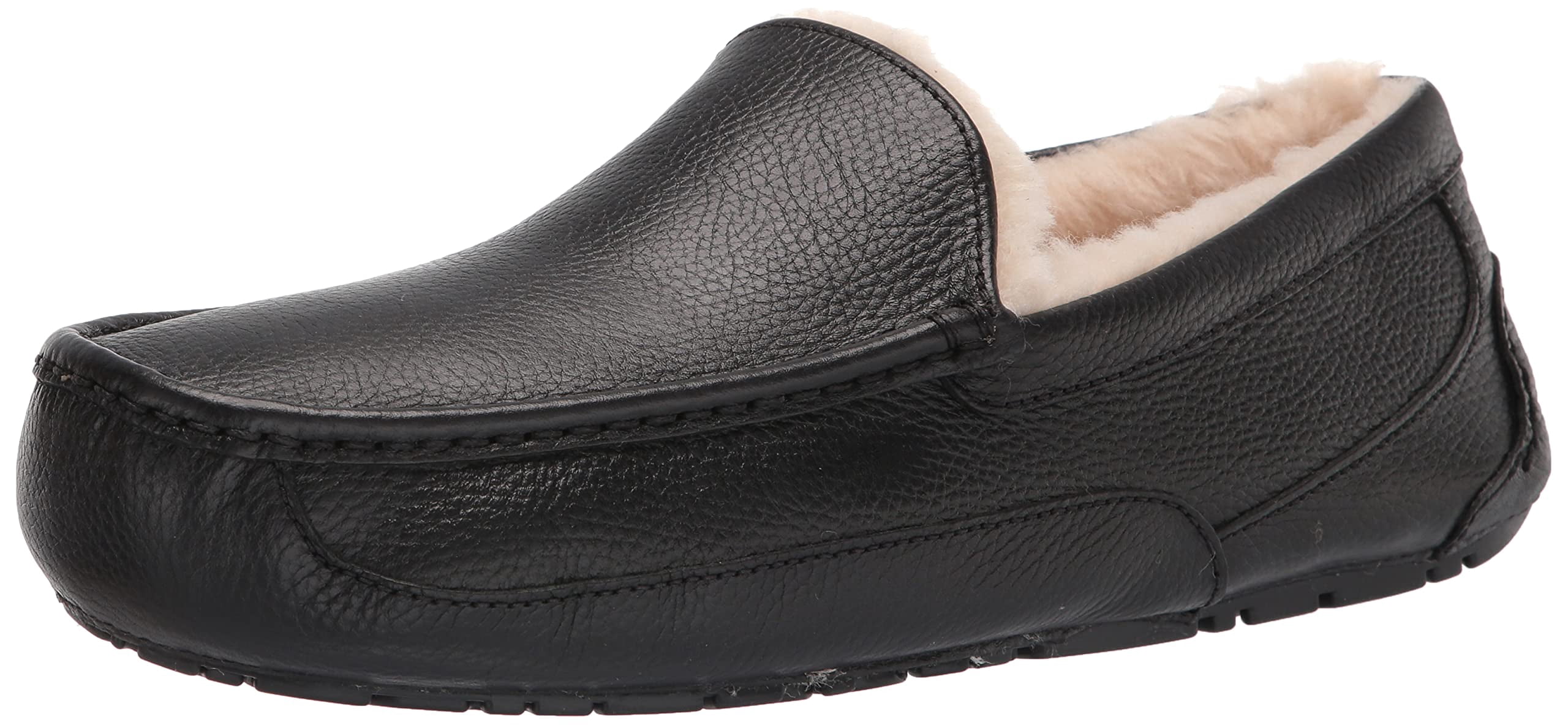 UGG Pantoufle Ascot pour Homme, Cuir Noir, 16 M US