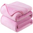 thumbnail image 1 of Flannel Fleece King Size Summer Blanket All Season 350GSM Lightweight Throw for The Bed Extra Soft Brush Fabric Winter Warm Sofa Blanket 90" x 108"(Pink King), 1 of 2