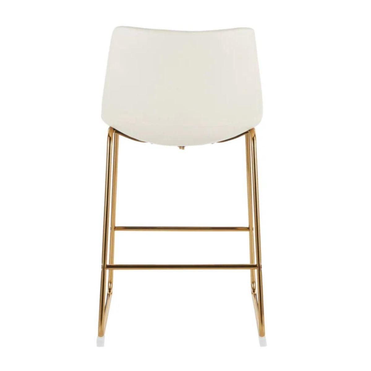 Tabouret de bar Heavenly Collection en PU avec pieds dorés LOT DE 2