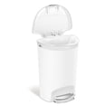 thumbnail image 3 of Simplehuman 50 Liter / 13 Gallon Semi-Round Plastic Step Garbage Bin with Secure Slide Lock Lid, White, 3 of 5