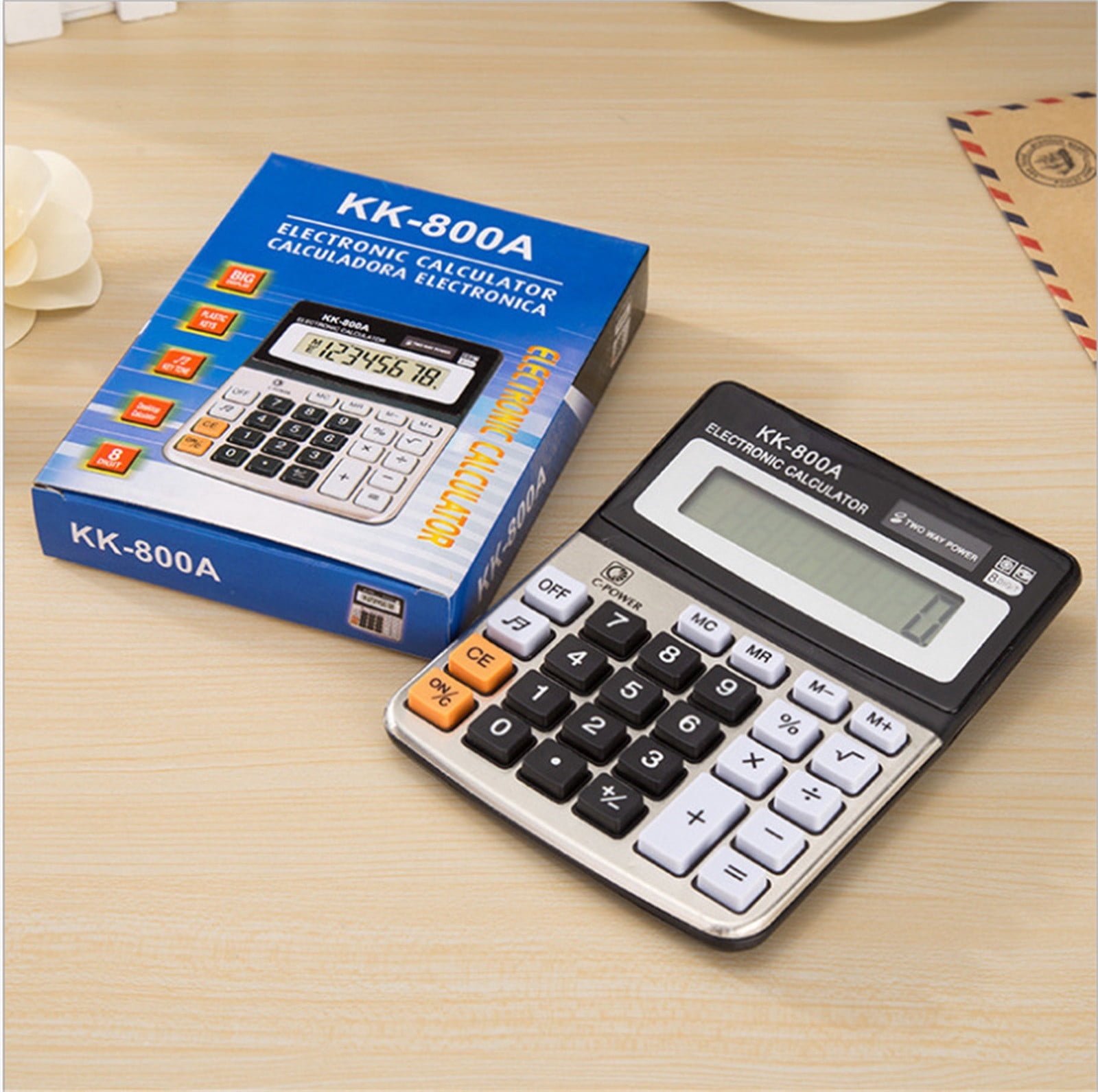 EGNMCR Calculator 8 Digit Desktop Basic Calculato Dual-Power With Large LCD Display calculating machine