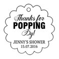 thumbnail image 1 of 100 PCS Personalized Baby Shower Favors Tags Custom Quote Thank You For Popping By Baby Shower Gift Hang Tags, 1 of 1