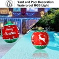 thumbnail image 3 of EGNMCR Christmas Decorations Savings! 1pc Light PVC Christmas Ball, About 24 Inch Large Outdoor Xmas Decorated Merry Christmas Giant Ball With LED Light & Remote For Outdoor Yard & Pool Decorations, 3 of 8