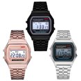 thumbnail image 2 of LED Wrist Watch Steel Strap Digital Quartz Wrist Watch for Man Woman, 2 of 9