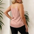 thumbnail image 3 of Plus Size Tank Tops for Women Loose Fit V-Neck Spaghetti Strap Sequin Ruched Waist Solid Top with Stretchy Lining, 3 of 7
