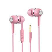 YOPTOP S12  3.5mm Earphone Wired Earbuds with Mic for Phone,pink,withmic