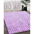 thumbnail image 3 of Ahgly Tapis Rond Lavable en Machine Intérieur Transitionnel Heliotrope Violet, 4 Pieds Rond, 3 of 7