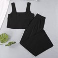thumbnail image 4 of Mefallenssiah Women'S Solid Cotton and Linen Pajama Set Two Piece Home Suit Set, 4 of 6