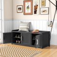 thumbnail image 4 of FICARTS Armoire à Chaussures avec Banc de Rangement, Imperméable et Résistante aux UV, 3 Portes, Tablettes Ajustables, 4 of 8