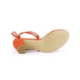 thumbnail image 3 of BLISSFUL STEP Chaussures pour Femmes à Bride Transparente à Lacets à Bout Ouvert Sandales Habillées à Talon Épais Orange 7, 3 of 8