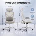 thumbnail image 3 of EDTara Mesh Ergonomic Office Chair, High-Back Swivel Design With Adjustable Lumbar Support, 3d Armrests and Reclining Back, 3 of 8