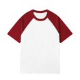 thumbnail image 1 of LUOGENLI T-shirts pour Homme pour Hommes T-Shirt Patchwork à Col Rond T-Shirt à Contraste de Couleurs Rétro à Épaules Lourdes T-Shirt Uni Ample à Manches Courtes T-shirts Amusants pour Hommes T-shirts Graphiques Fête de la Saint-Patrick Vin P, 1 of 2