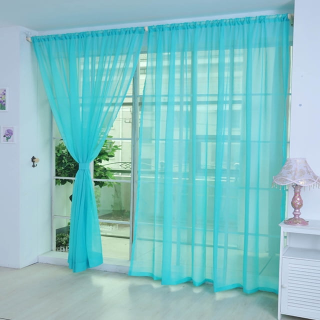 RXIRUCGD Rideaux de Porte et Fenêtre en Gaze Colorée, Rideaux en Gaze de Verre, Écrans de Fenêtre Transparents