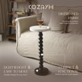 thumbnail image 2 of COZAYH Petite Table d'Appoint Ronde sur Piédestal, Mobilier de Salon, Noir et Blanc, 2 of 7
