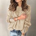 thumbnail image 4 of 2025 Chandails pour Femmes Hiver Automne Chandails Fair Isle Décontractés Amples à Manches Longues Chandails en Soie pour Femmes Hauts en Tricot, 4 of 5