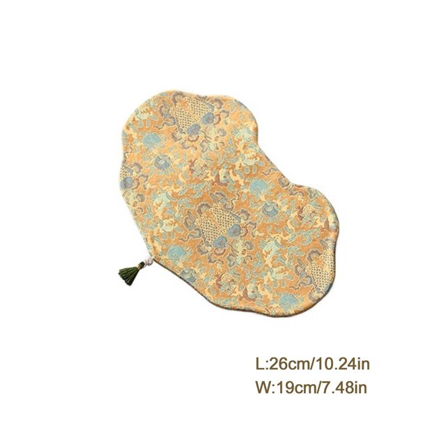 Brocade Floating Gold Fabric Tea Mat Zen Anti-scalding Tea Mat Heat Insulation Mat High-grade Tea Ceremony Spare Parts