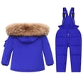 thumbnail image 3 of GDREDA Little Girls Winter 2-Piece Ski Snowsuit Set Puffer Jacket and Pants Blue,4-5 Years, 3 of 3