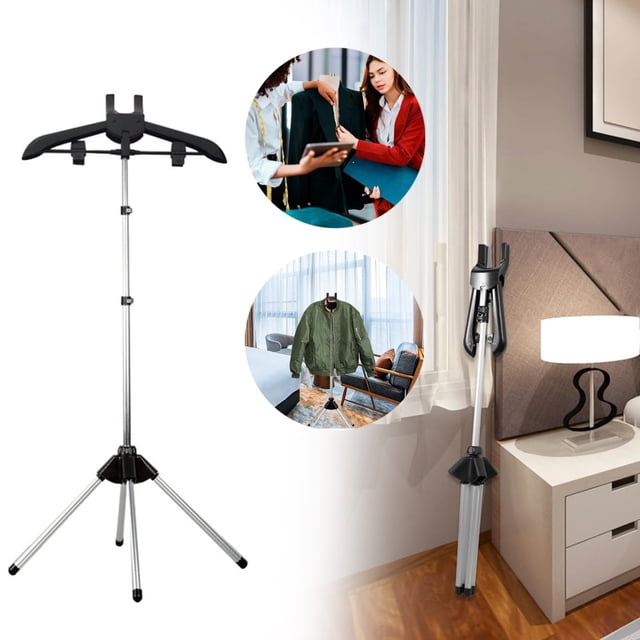 Adjustable Garment Steamer Rack,Standing Steaming Hanger,Handheld Steamer Stand,Ironing Accessory Rack,Clothes Steam Support,Garment Ironing Stand,Steamer Pole Holder,Clothing Steam Rack