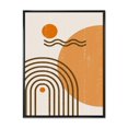 thumbnail image 1 of Designart Arc-en-ciel abstrait soleil et lune dans les tons de terre II ART MURAL À CADRE FLOTTÉ, 1 of 4
